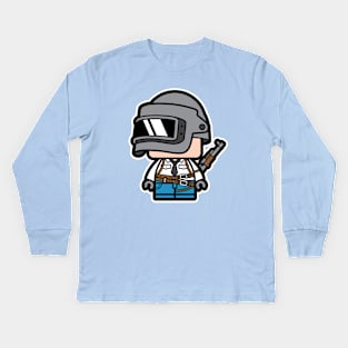 Chibi PUBG Character Kids Long Sleeve T-Shirt